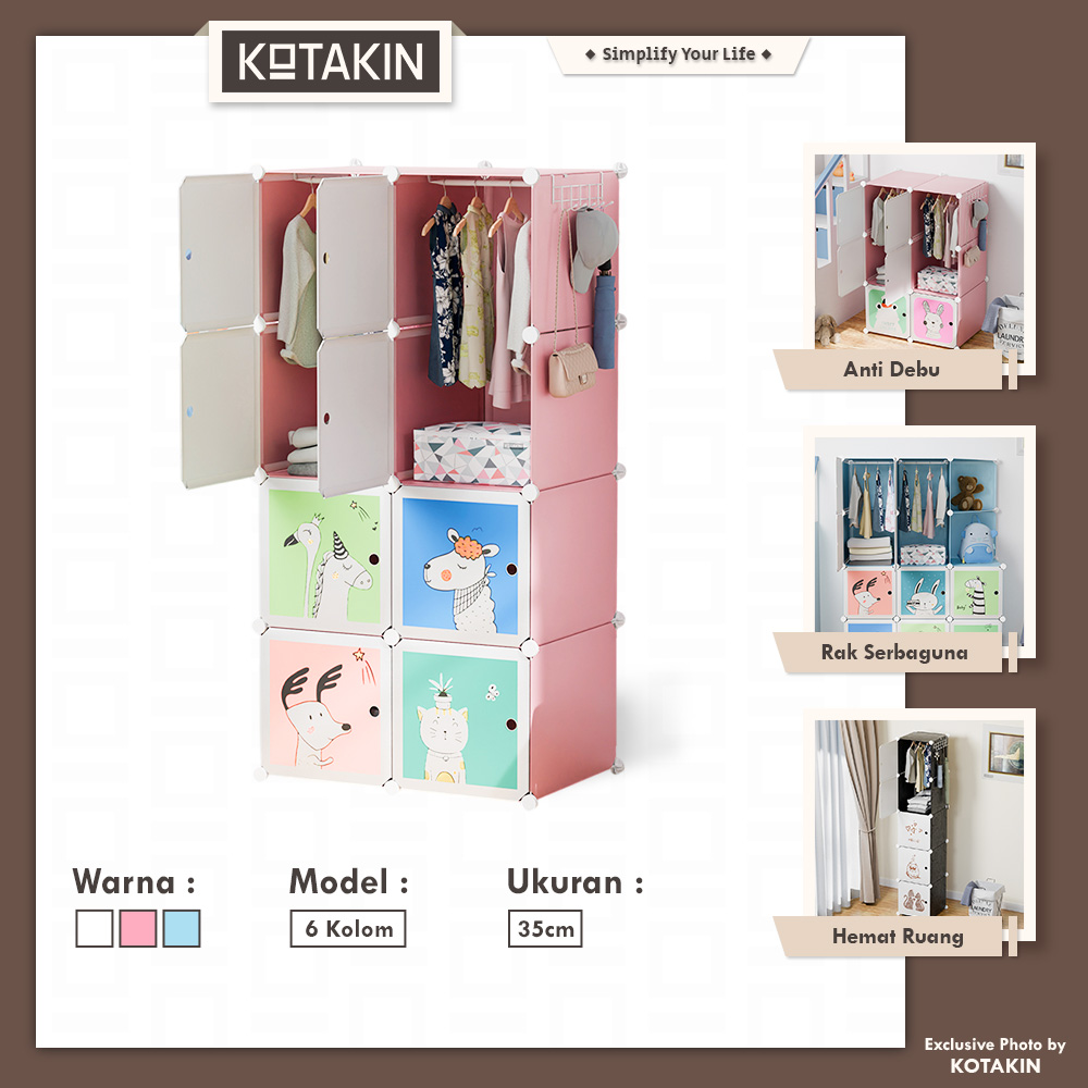 Kotak Baju Karakter 8 Pintu